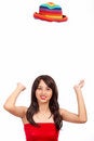 Free Humorous Lady In Red Royalty Free Stock Images - 4144329