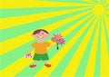 Free Happy Boy Going On A Visit Stock Images - 4158944
