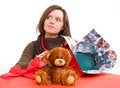 Free Girl Is Preparing Gift Royalty Free Stock Image - 4161176
