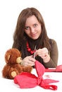Free Girl Is Preparing Gift Royalty Free Stock Photography - 4161227