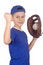 Free Young Boy Holding Ball And Mitt Stock Photo - 4182350