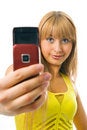 Free Woman Photograph With Cellphone Royalty Free Stock Photos - 4193458
