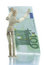 Free Manikin Holds Falling Euro Bill Stock Photography - 4204102