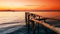 Free Primitive Wooden Pier At Sunset Stock Photos - 4215713