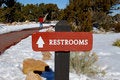 Free Sign Pointing To Restrooms Stock Image - 4235051