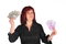 Free Woman Holds Dollars And Euro Stock Photos - 4235233