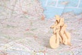 Free Model Of Bicyclist On Map Royalty Free Stock Photography - 4240447
