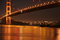 Free Golden Gate Bridge Golden Night Light Stock Image - 4243631