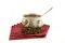 Free Cup Of Coffee On Red Paper With Coffee-beans Royalty Free Stock Photos - 4256898