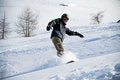 Free The Snowboarder Riding On A Virgin Soil Stock Photo - 4291650