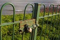 Free Padlock On Gate Overlooking Sea Royalty Free Stock Photography - 439737