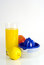 Free Glass Of Orange Juice, Squeezer On White Backgrou Royalty Free Stock Image - 4323966