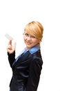 Free Businesswoman Show Business Card Royalty Free Stock Photography - 4333457