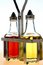 Free Oil And Vinegar Bottles In Metal Rack Stock Image - 4364501