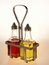 Free Oil And Vinegar Bottles In Metal Rack Stock Photo - 4364610