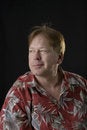 Free Unshaven Middle Aged Man In Floral Shirt Man Royalty Free Stock Photos - 4376678
