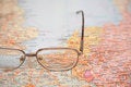 Free Glasses On Map Stock Photography - 4387692