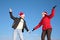 Free Couple Dance In Santa Claus Hats Royalty Free Stock Photography - 4387107