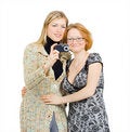 Free Two Girls Photograph Something Together Royalty Free Stock Image - 4399556