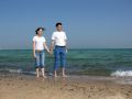 Free Couple Stand. Faces. Sea. Stock Photo - 444290