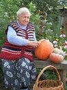 Free Grandma With Pumpkins Royalty Free Stock Images - 4404089