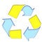 Free Blue Yellow Recycle Symbol Royalty Free Stock Photo - 4406395