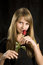 Free Portrait Of Young Woman With Rose Stock Photos - 4409623