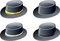 Free Four Black Hats Royalty Free Stock Photos - 4424628
