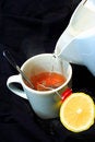 Free Lemon Hot Tea Pour Stock Photo - 4443890