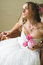 Free Bride With Brown Long Hair Sitting In Chair Stock Photo - 4465290
