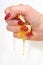 Free The Female Hand Presses An Egg On The Night Of Feb Royalty Free Stock Photos - 4466338