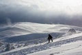 Free Snowboarder Freeride Via Mountain Peak And Storm Stock Photography - 4479882