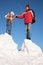 Free Father With Child Stand On Snow Hill Royalty Free Stock Photography - 4485477