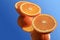 Free Fresh Orange On Blue Stock Photography - 4526002