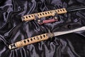 Free Samurai Sword Detail On Black Royalty Free Stock Photo - 4531395