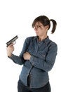 Free Eccentric Woman With The Weapon. Royalty Free Stock Images - 4541779