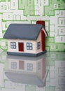 Free Model Of A House On A Background Of Draft Royalty Free Stock Photos - 4553558