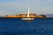 Free Sail Boat Next To Alcatraz Island Royalty Free Stock Photos - 4578418