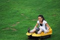 Free An Girl Doing Slippery Grass Movement Stock Image - 4580621