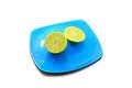 Free Limes On Blue Plate Royalty Free Stock Image - 4593236