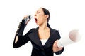 Free Business Woman Scream To Phone Royalty Free Stock Images - 4606899