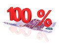 Free 3d Rendered Percentage On Euro Banknote Royalty Free Stock Photo - 4608185
