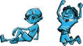 Free Jumping Boy And Thinking Boy Royalty Free Stock Photos - 4617248