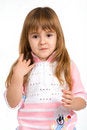 Free Nice Little Girl On White Royalty Free Stock Images - 4651419