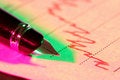 Free Pen On Positive Growing Business Chart Royalty Free Stock Images - 4655119