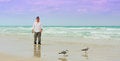 Free Man With Seagulls Royalty Free Stock Photography - 4677327