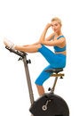 Free Woman On Exercise Bicycle Royalty Free Stock Image - 4679976
