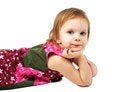 Free Little Girl Tired, Lie And Dreaming. Stock Image - 4700701