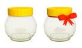 Free Two Empty 3d Glass Banks, Closed By Yellow Covers Stock Image - 4708951