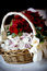 Free Flower Basket With Rose Petals In Bags Royalty Free Stock Photography - 4715257
